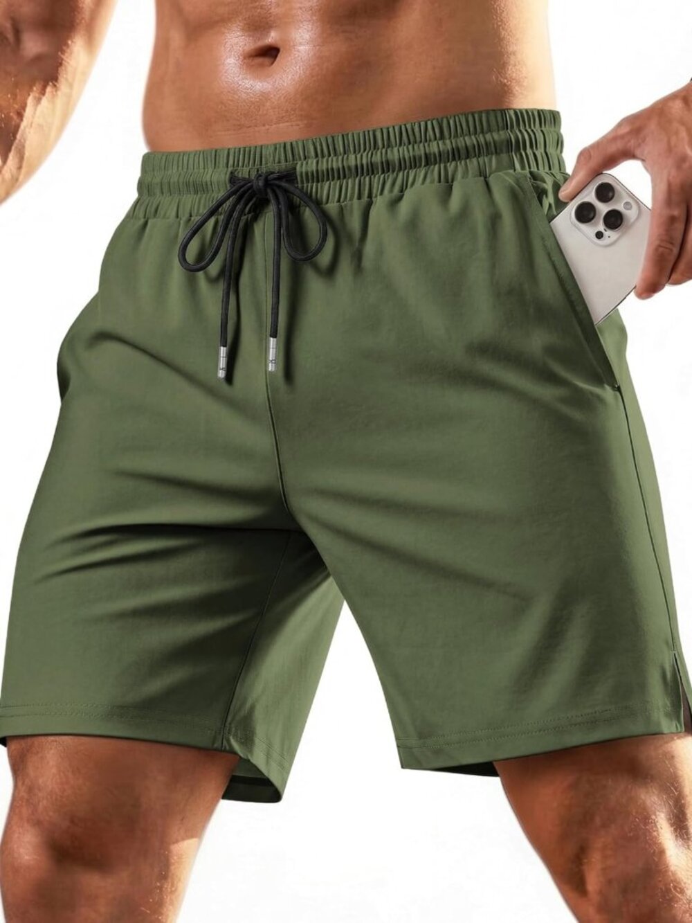 Men's 7" Quick Dry Athletic Gym Shorts with Elastic Waist for Workout & Fitness